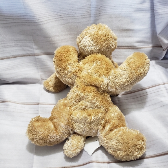 🌞SOLD🌞 Walmart Silky Brown Dog Plush 14" Stuffed Animal Bone Print Bow HTF - Picture 5 of 9